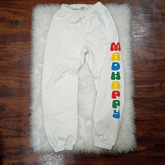 Madhappy Off White Sweatpants XS With Colorful Logo Elastic Waistband - Picture 2 of 10